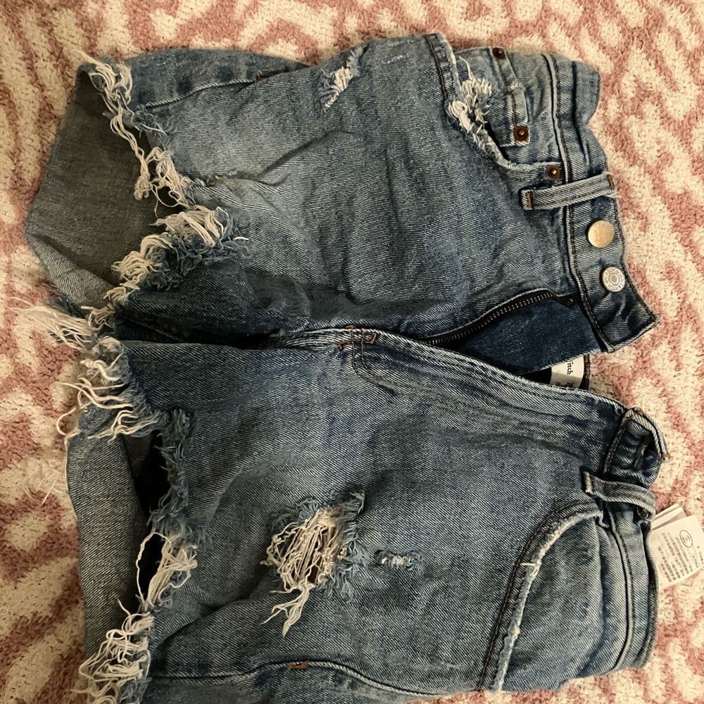 Distressed Blue Denim Shorts
